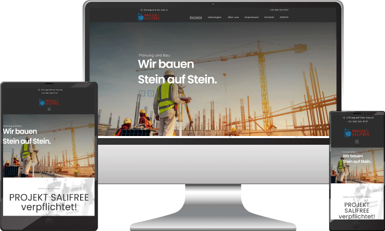 Bauunternehmen Website, salifree-bau.at
